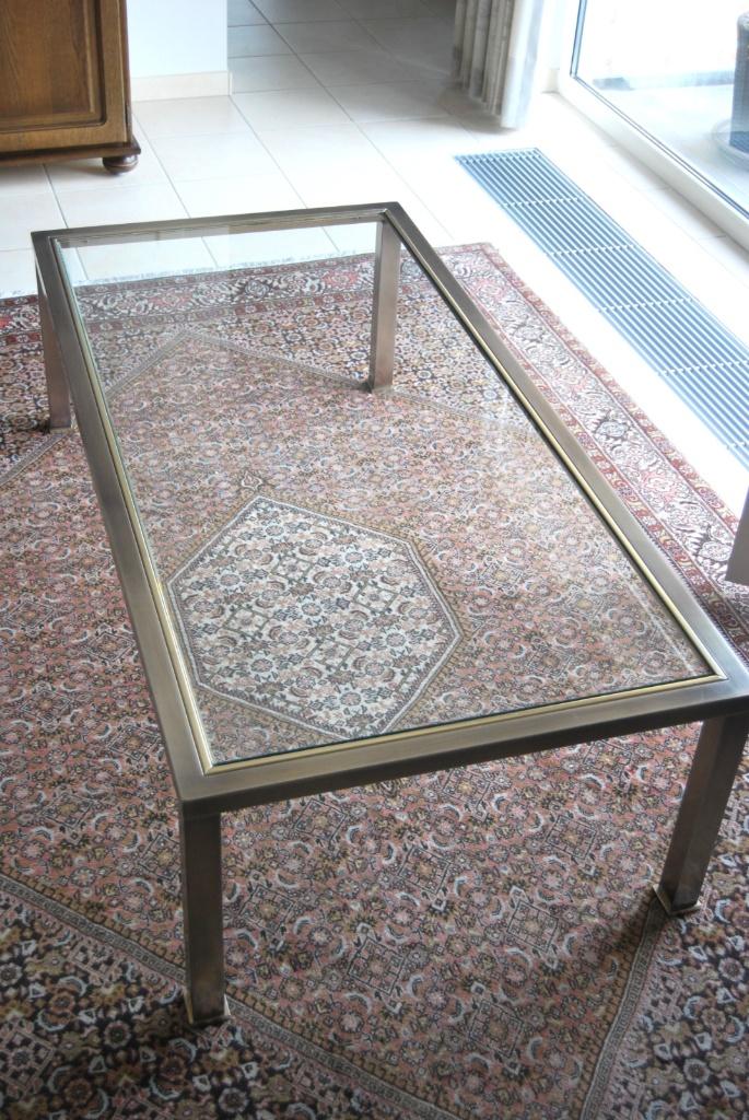 glazen salontafel (verchroomd), Ophalen, 100 tot 150 cm, 50 tot 75 cm, 50 tot 100 cm