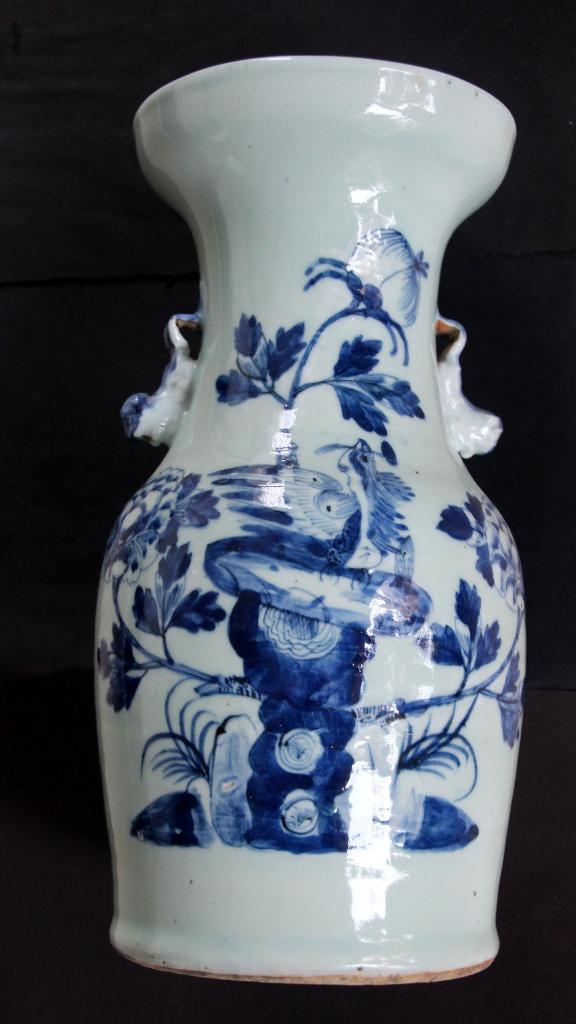 Chinese vaas porselein met blauw-wit decor 19-20 ste eeuw, Antiquités & Art, Antiquités | Porcelaine, Enlèvement