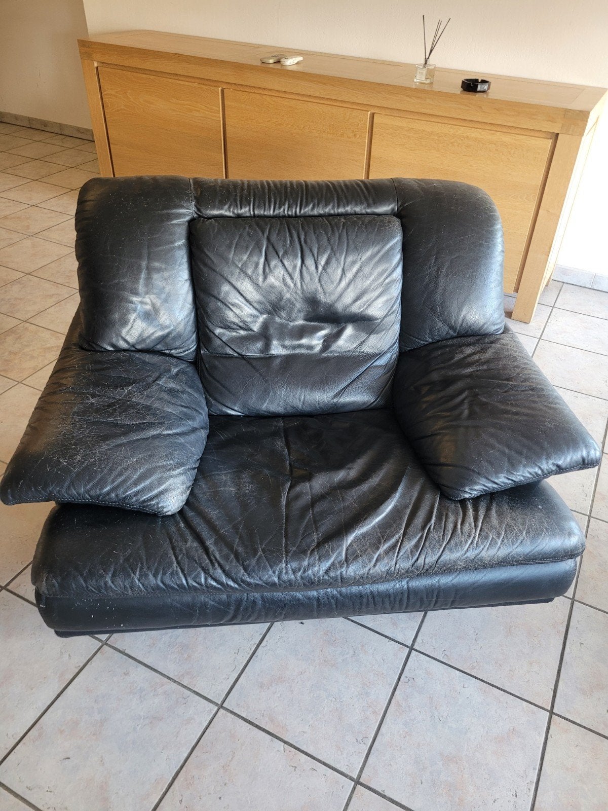 2 vintage lederen zetels gratis af te halen, Huis en Inrichting, Ophalen, Gebruikt, Eenpersoons, Leer