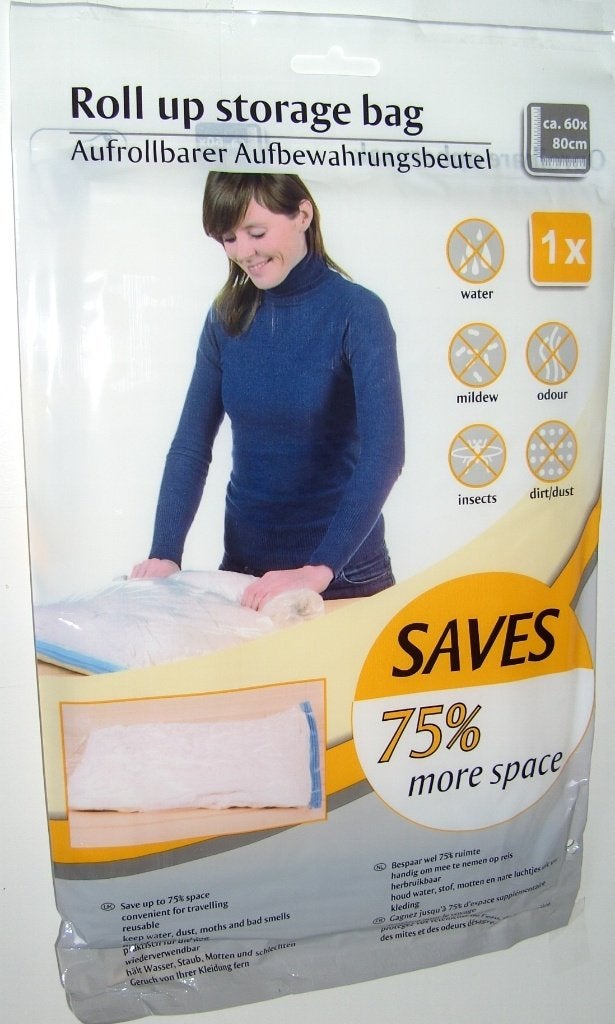 VACUUM (BAGAGE) ZAKKEN TRAVEL ROLL UP MT 60x80 CM (2 stuks), Handtassen en Accessoires, Koffers, Ophalen of Verzenden, Nieuw, Zacht kunststof