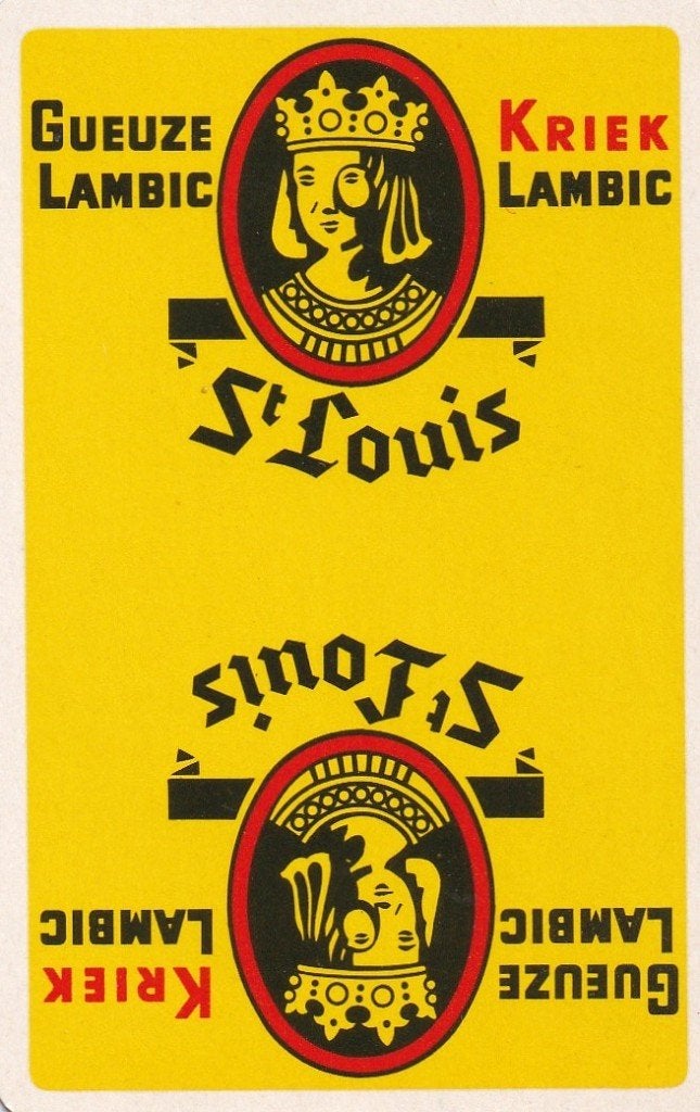 B 35 / S K ST LOUIS KRIEK LALBIC, Ophalen of Verzenden, Zo goed als nieuw, Speelkaart(en)