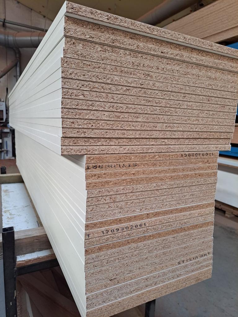Legplanken / Schabben melamine, gebr. wit, 210cm, vers. Br., Doe-het-zelf en Bouw, Ophalen, Nieuw, Overige materialen, Minder dan 20 mm