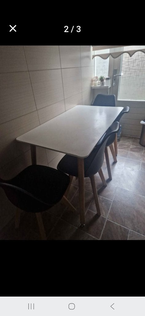 Tafel en stoelen, 100 à 150 cm, Quatre personnes, Cerisier, Enlèvement