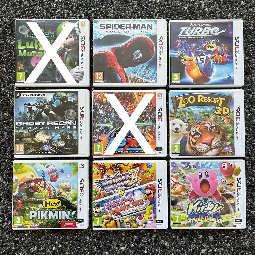 Jeux Nintendo 3DS, partie #1, Enlèvement, Comme neuf