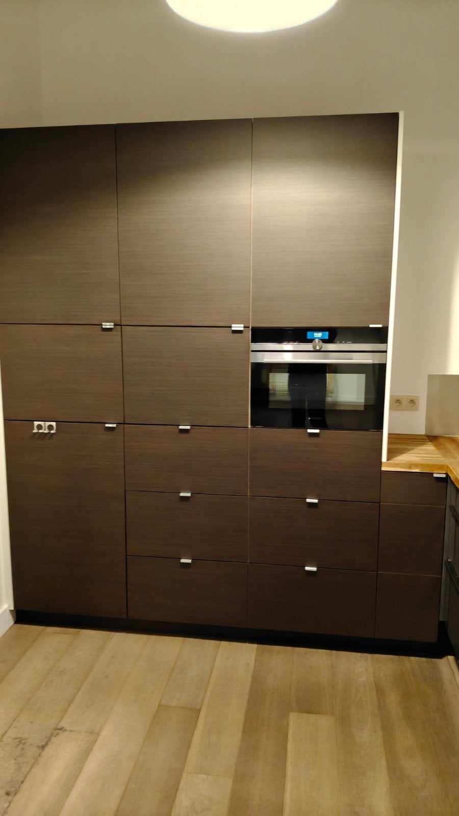 Keukenblok in L-vorm, compleet, Huis en Inrichting, Ophalen, Bruin, Hoekkeuken, Zo goed als nieuw