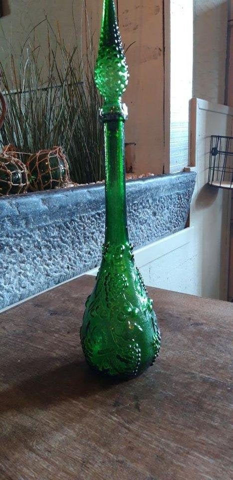 Bouteille Empoli Genie, décor de fruits vert émeraude, Enlèvement ou Envoi