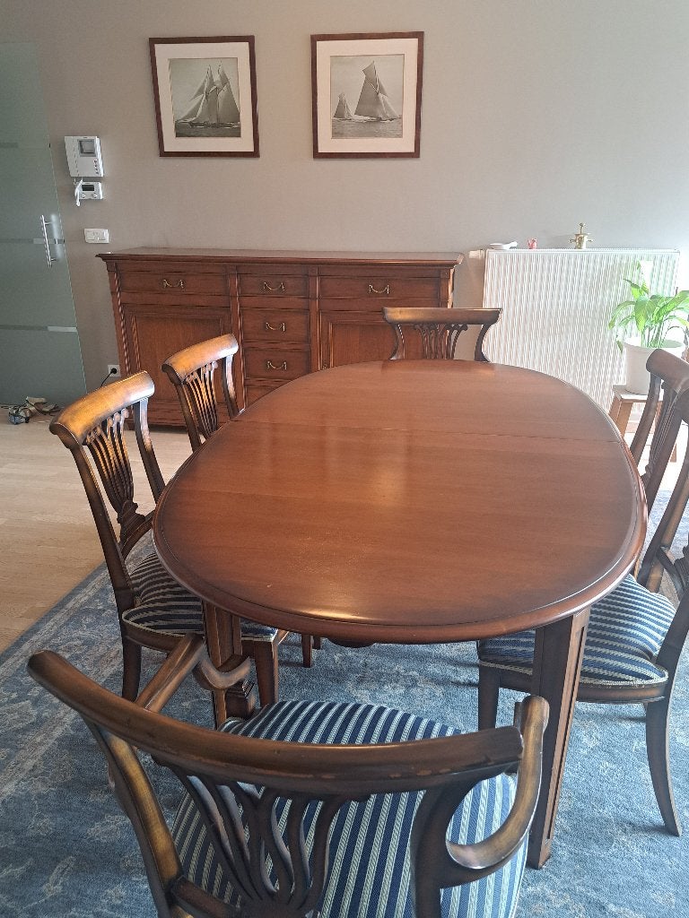 Salle à manger classique en cerisier, Maison & Meubles, Enlèvement, Comme neuf, 4 à 6 chaises