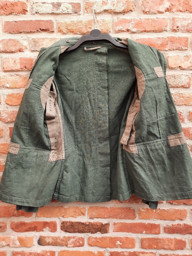 infanterie vest uniform jas duits WO2 NCO M41 HBT origineel, Verzamelen, Verzenden, Landmacht, Kleding of Schoenen