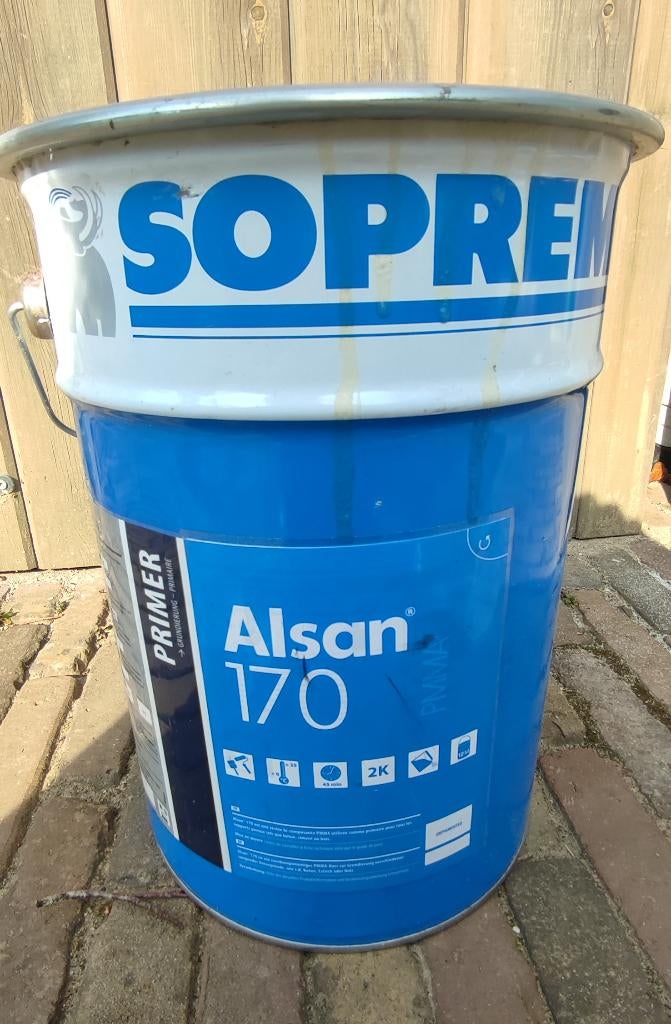 Primaire adhésif Soprema Alsan PMMA 170, bidon 10kg, Enlèvement, 10 à 25 m²