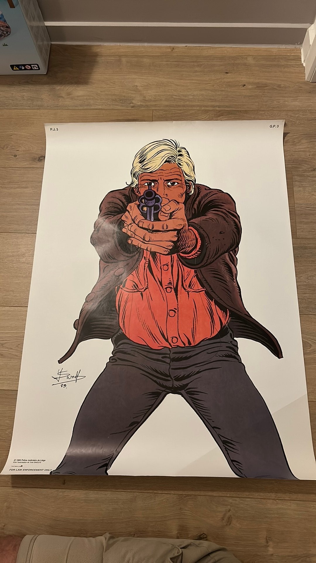 Affiche Swolfs Police Liège 1984, Enlèvement ou Envoi, Utilisé