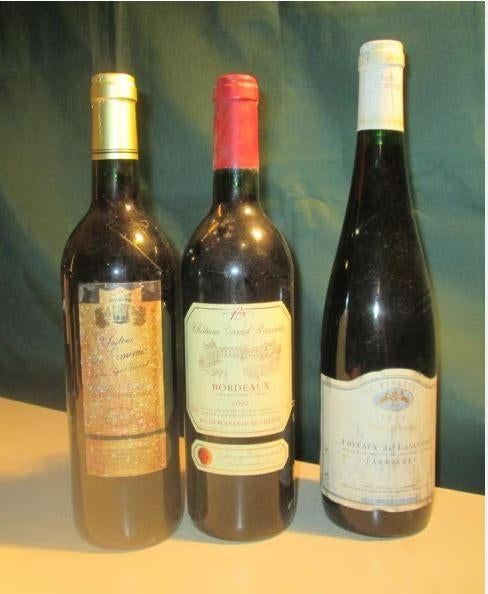 3 vieux vins rouges français - 2000/2002/2008, Enlèvement ou Envoi, Pleine, Comme neuf, Vin rouge