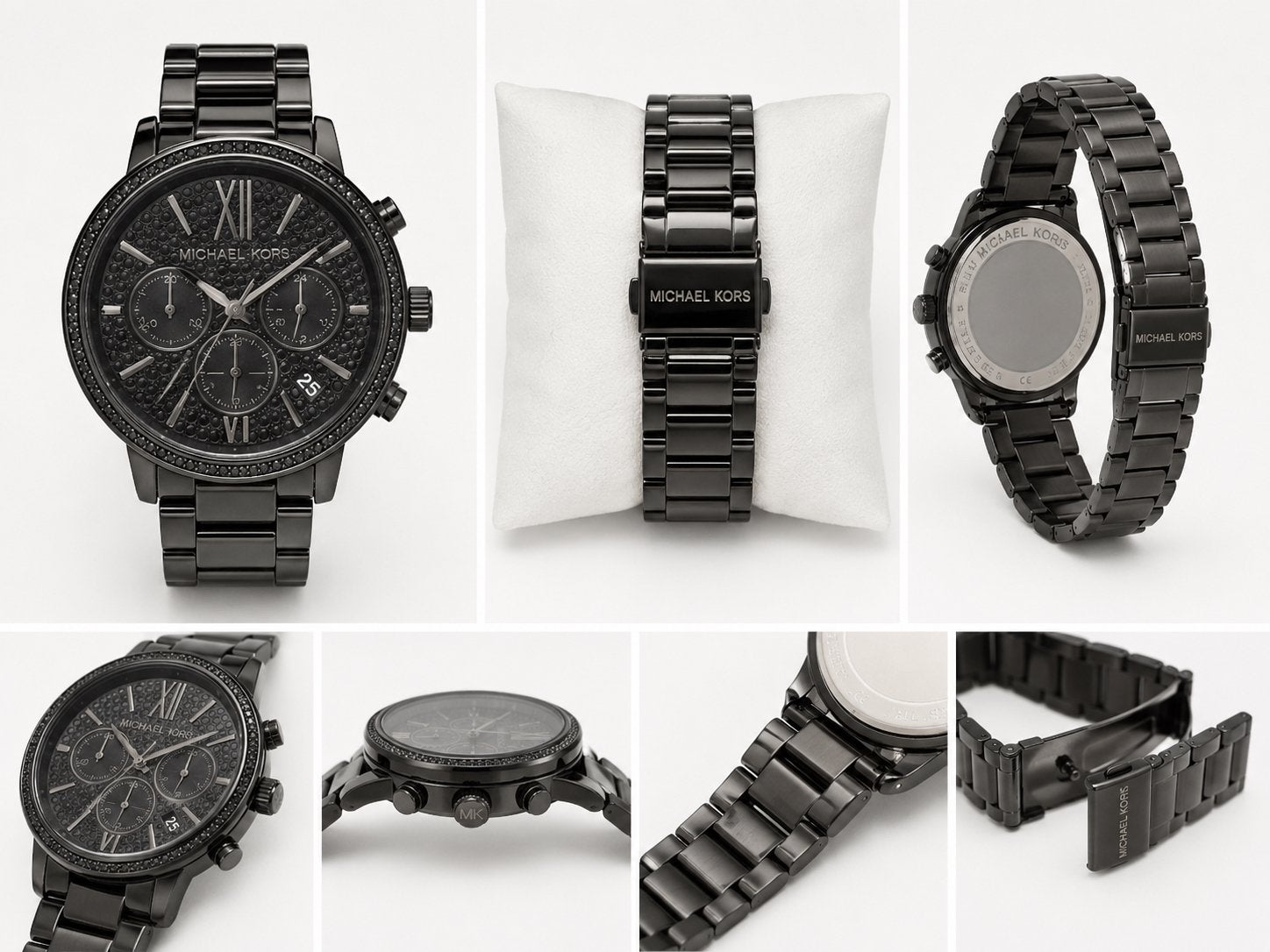 Rare Michael Kors Black Chronograph Watch –, Handtassen en Accessoires, Horloges | Dames, Verzenden, Gebruikt, Polshorloge, Overige merken