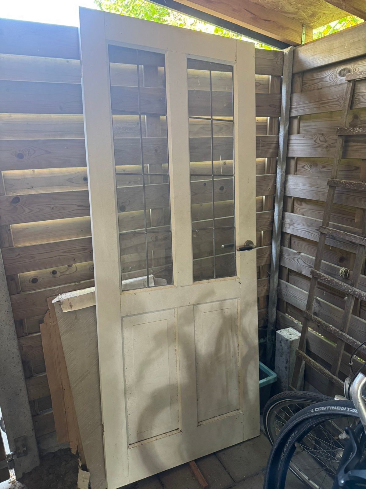 Deur met glas in lood, Doe-het-zelf en Bouw, Ophalen, Gebruikt, Glas, Binnendeur