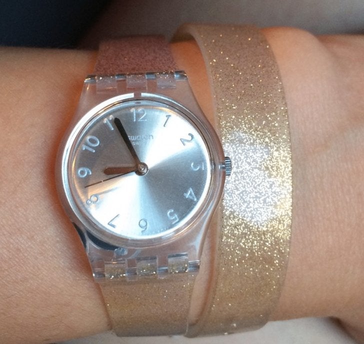 montre swatch avec double bracelet, Enlèvement ou Envoi, Comme neuf, Swatch