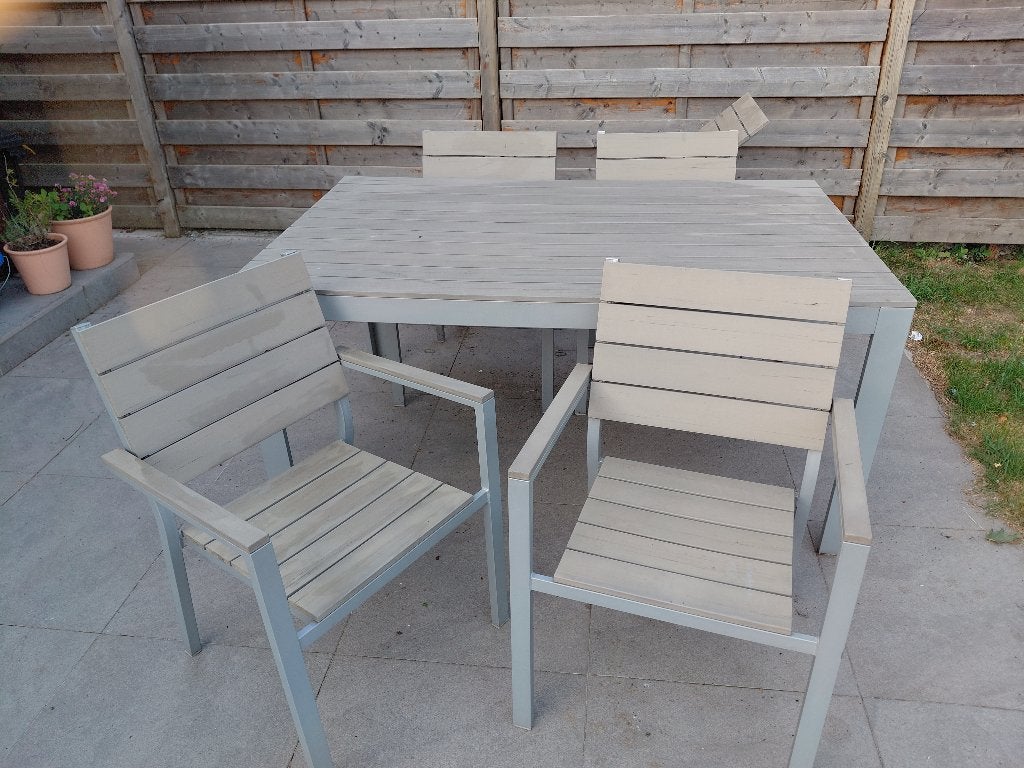 Tuinset + ligbed, Salons de jardin, Chaise, Synthétique, Utilisé