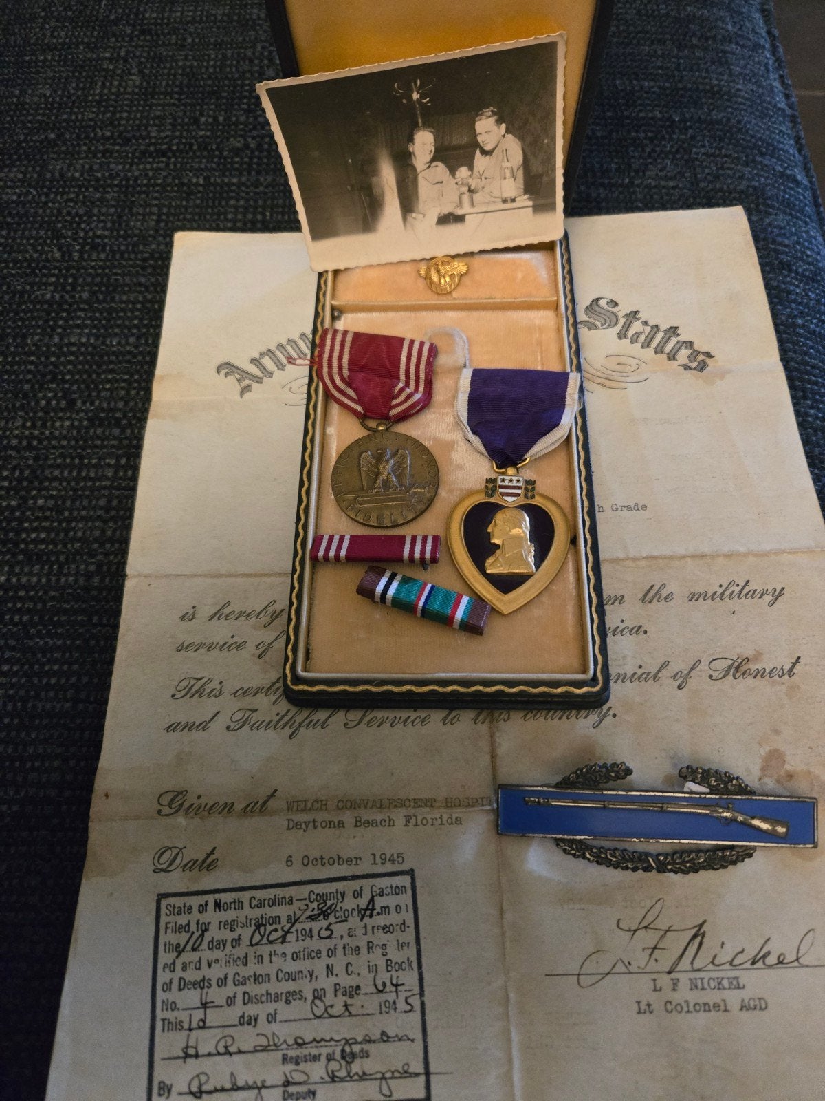 Medailles WO2  jacob Braswell incl genummerde purple heart, Ophalen of Verzenden