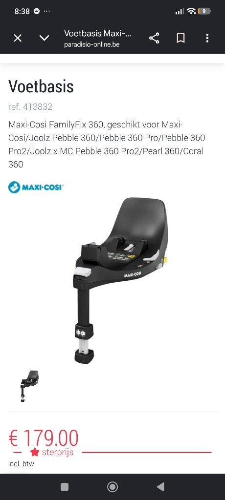 Voetbasis, Enfants & Bébés, Enlèvement, Comme neuf, Maxi-Cosi, Isofix