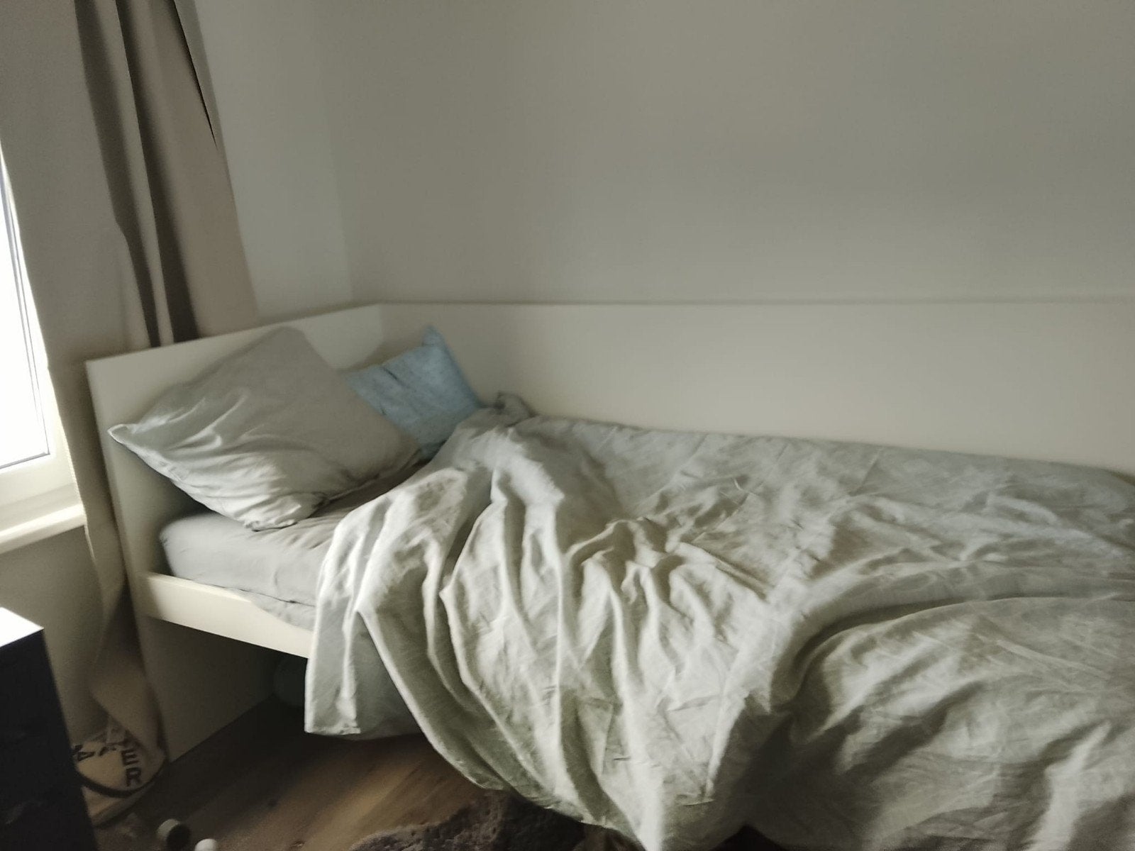 eenpersoonsbed, Huis en Inrichting, Slaapkamer | Bedden, Ophalen, Wit, 200 cm, 90 cm