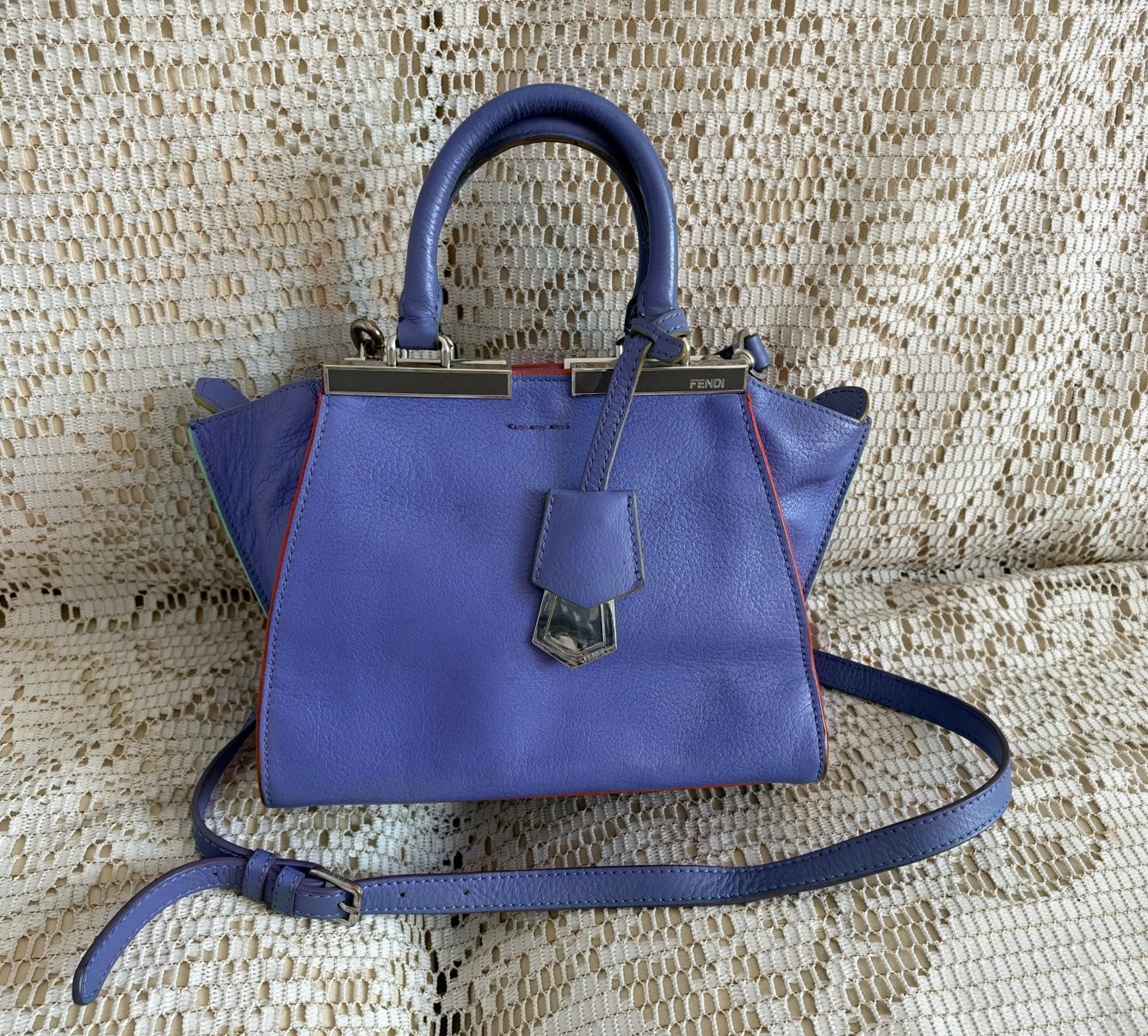 FENDI tas model 3Jours paars leer, Handtassen en Accessoires, Ophalen of Verzenden, Zo goed als nieuw, Paars