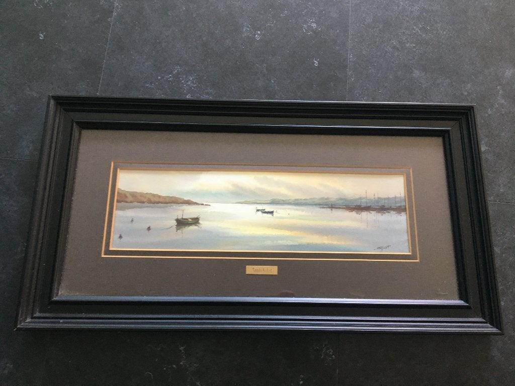 Schilderij Santi Aulet Menorca van 1989, Ophalen of Verzenden, Maritiem / water