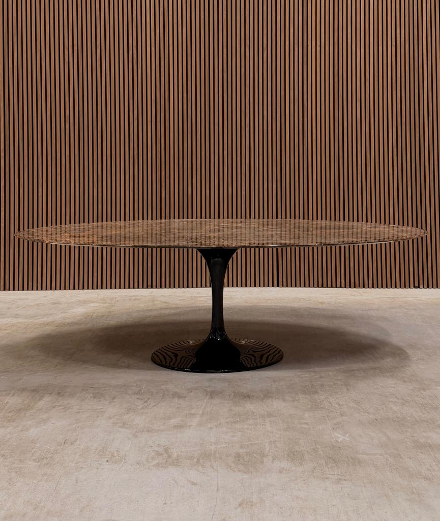 Knoll Saarinen High tulip table - 198 cm - brown emperador, Ophalen of Verzenden