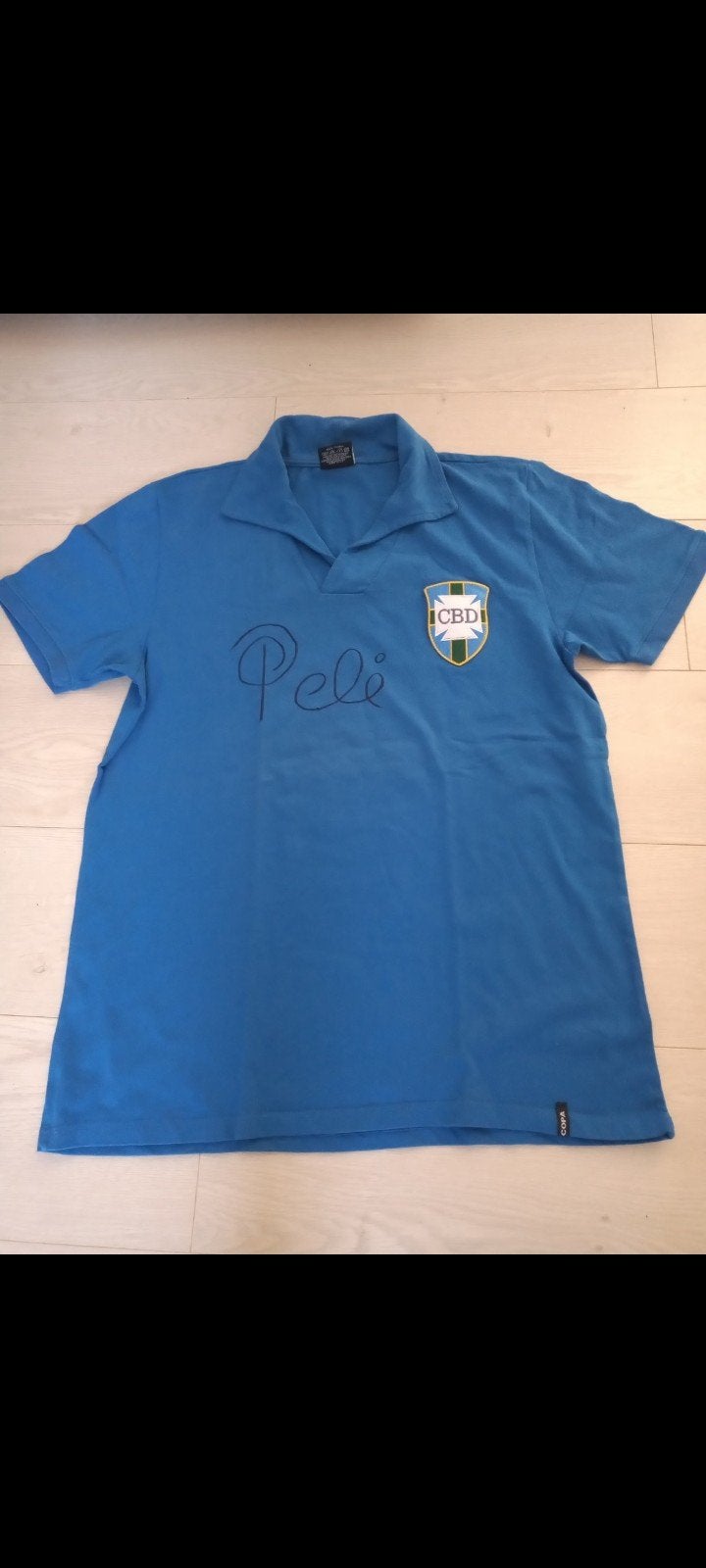Retro Copa Brazil CBD Pelé polo – blauw – voetbal, Ophalen of Verzenden
