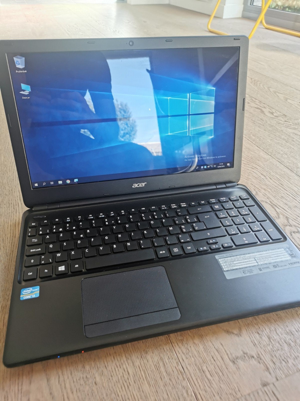 Laptop Acer Aspire E1-570 inclusief lader, Computers en Software, Windows Laptops, HDD, 15 inch, Minder dan 2 Ghz, Ophalen of Verzenden
