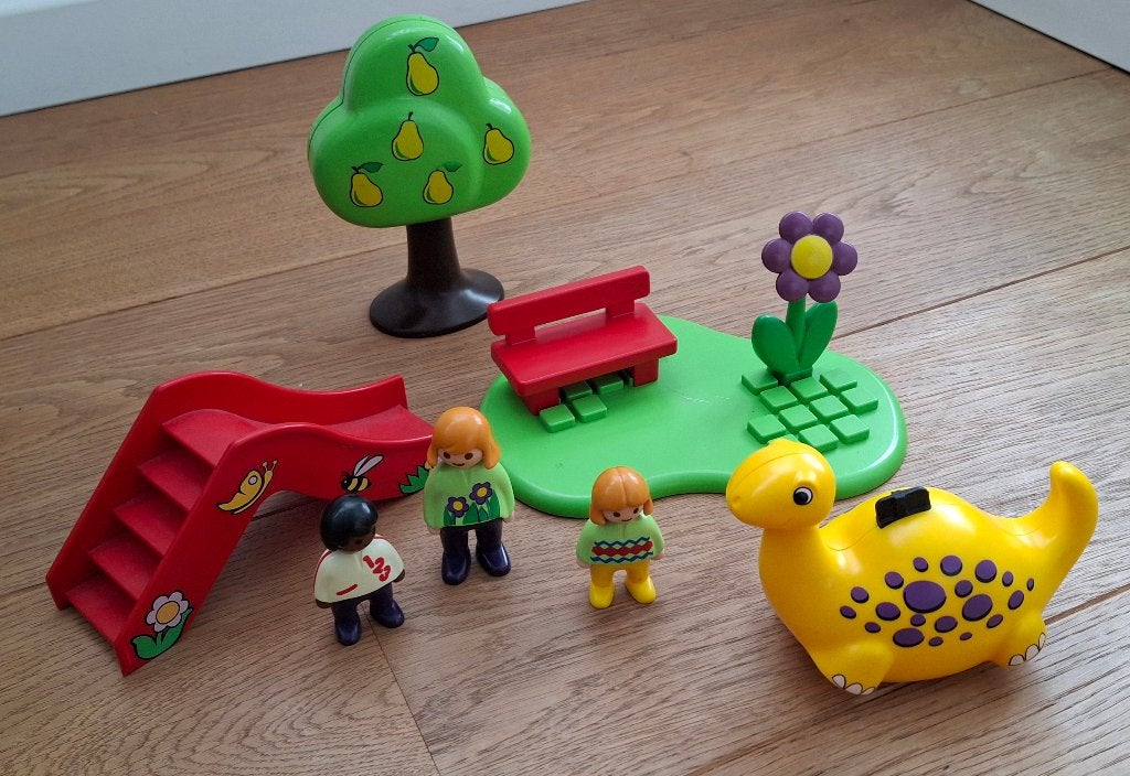 PLAYMOBIL 1 2 3 la plaine de jeu des enfants, Enfants & Bébés, 1.2.3, Comme neuf, Figurines, Kit complet