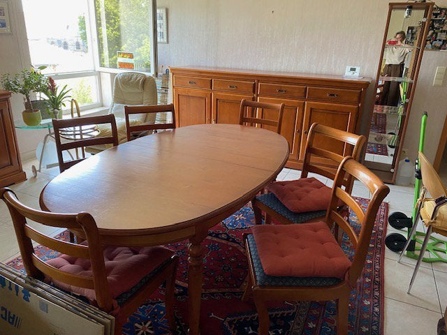 Salon et salle à manger, Maison & Meubles, Enlèvement, Utilisé, Tissus, Bois Merisier