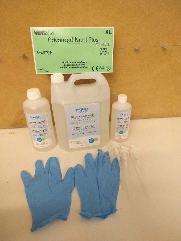 Handschoenen XL M S Nitril Latex Vinyl Ontsmettende handgel, Ophalen, Nieuw