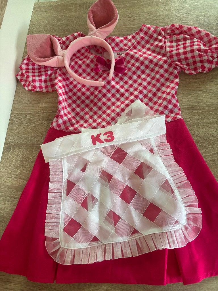 K3 verkleedkleedje 'De 3 biggetjes' in maat 3-5 jaar, Kinderen en Baby's, Ophalen, Zo goed als nieuw, Meisje