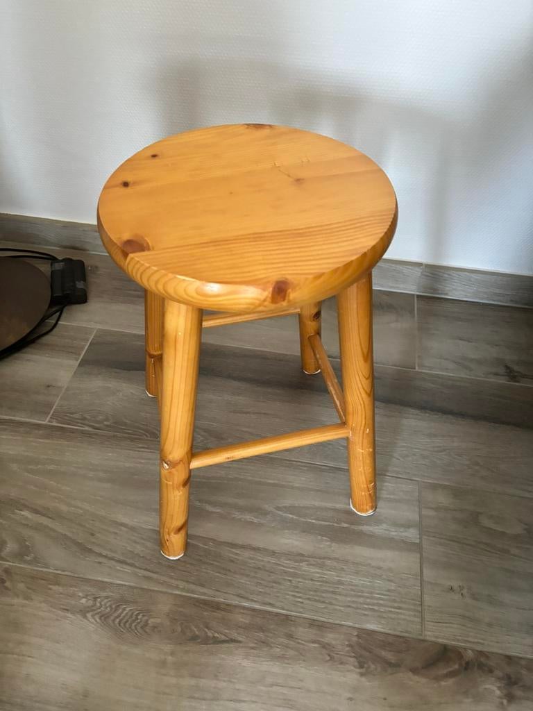 2 tabourets en bois et coussins, Huis en Inrichting, Krukjes, Ophalen, Zo goed als nieuw, Hout