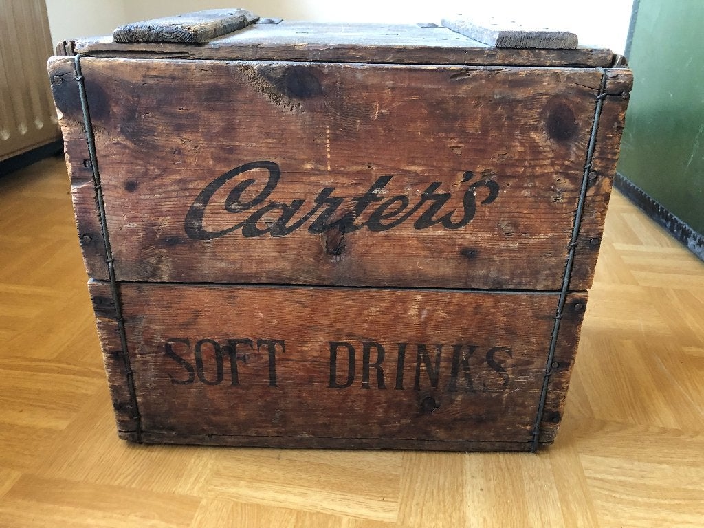 Antieke Limonade Houten Krat "CARTERS SOFT DRINKS", Ophalen