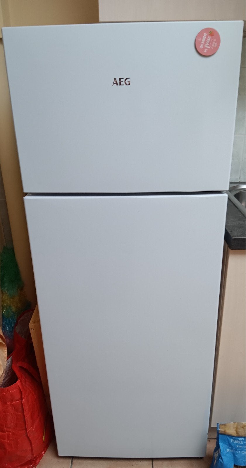 Frigo AEG blanc, Electroménager, Enlèvement, Utilisé, Avec compartiment congélateur