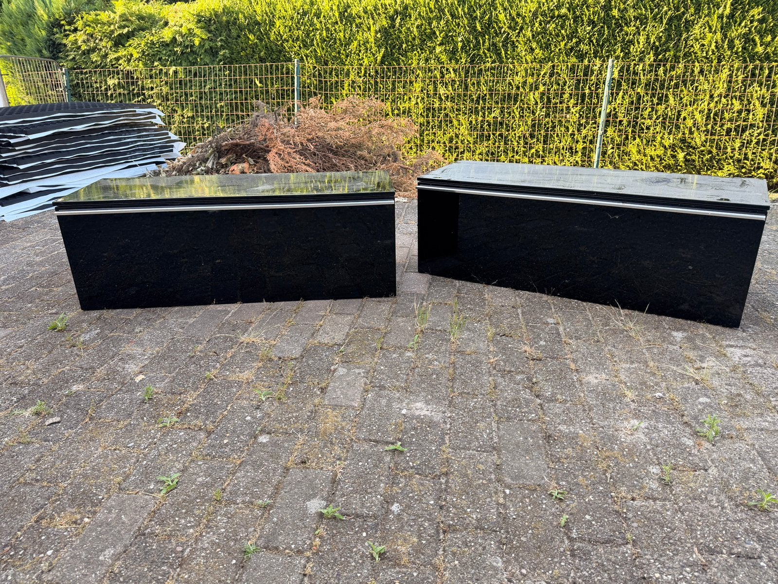 Twee zwevende kastjes, Huis en Inrichting, Ophalen, Gebruikt, Hoogglans zwart, 100 tot 150 cm