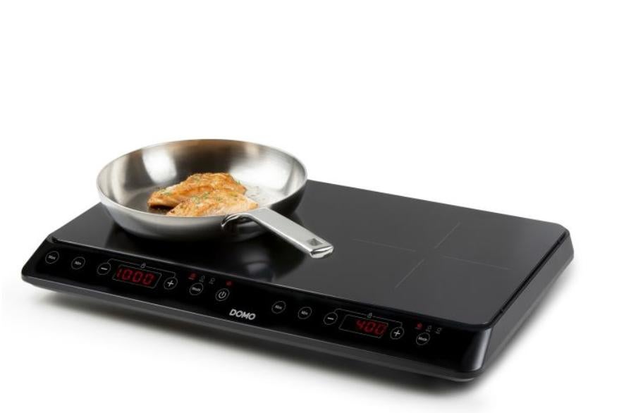 DOMO Plaque de cuisson à induction - 2 feux - Ø 18 cm, Elektronische apparatuur, Kookplaten, Gebruikt, Tussenbouw, 3 kookzones of minder