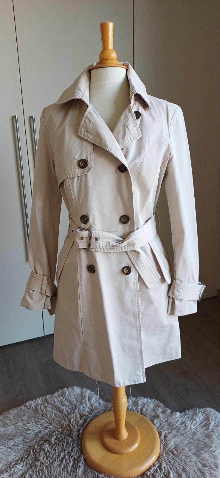 beige trenchcoat L, Kleding | Dames, Chique et Jeune, Beige, Maat 42/44 (L), Ophalen of Verzenden