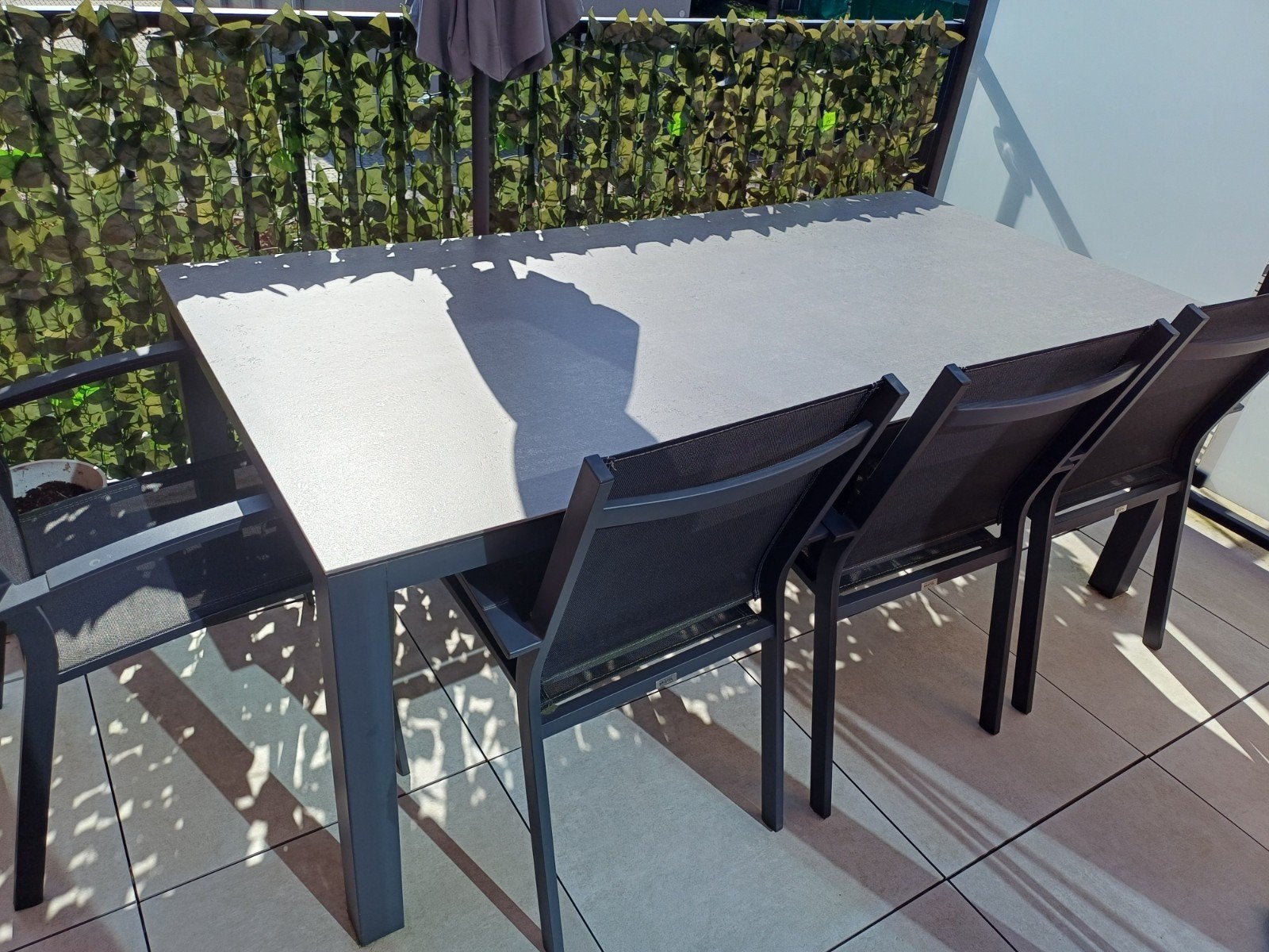 Tuintafel aluminium zwart 2m x 1m x 75cm, Tuin en Terras, Ophalen, Aluminium
