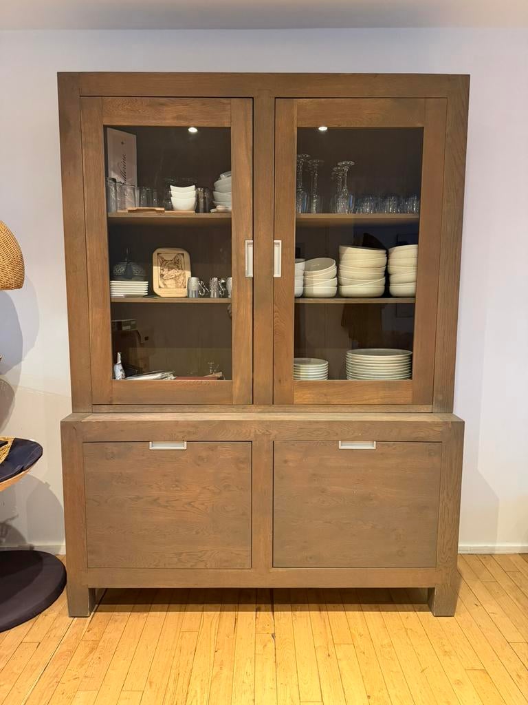Verriere + table de salon, Maison & Meubles, 25 à 50 cm, Avec porte(s), Enlèvement ou Envoi, 150 à 200 cm
