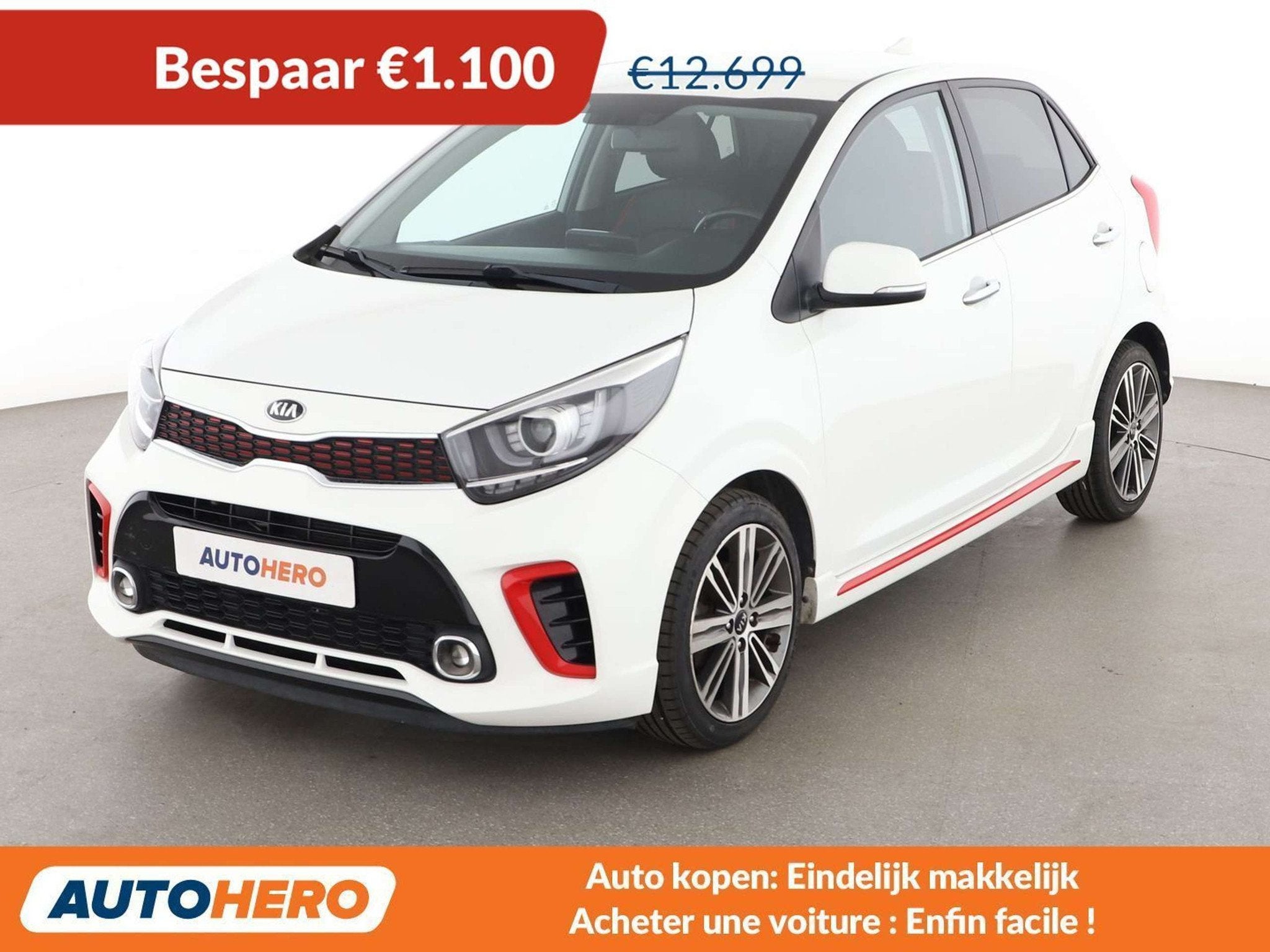 Kia Picanto 1.2 GT Line (bj 2020), Auto's, Kia, Voorwielaandrijving, Gebruikt, 939 kg, Wit