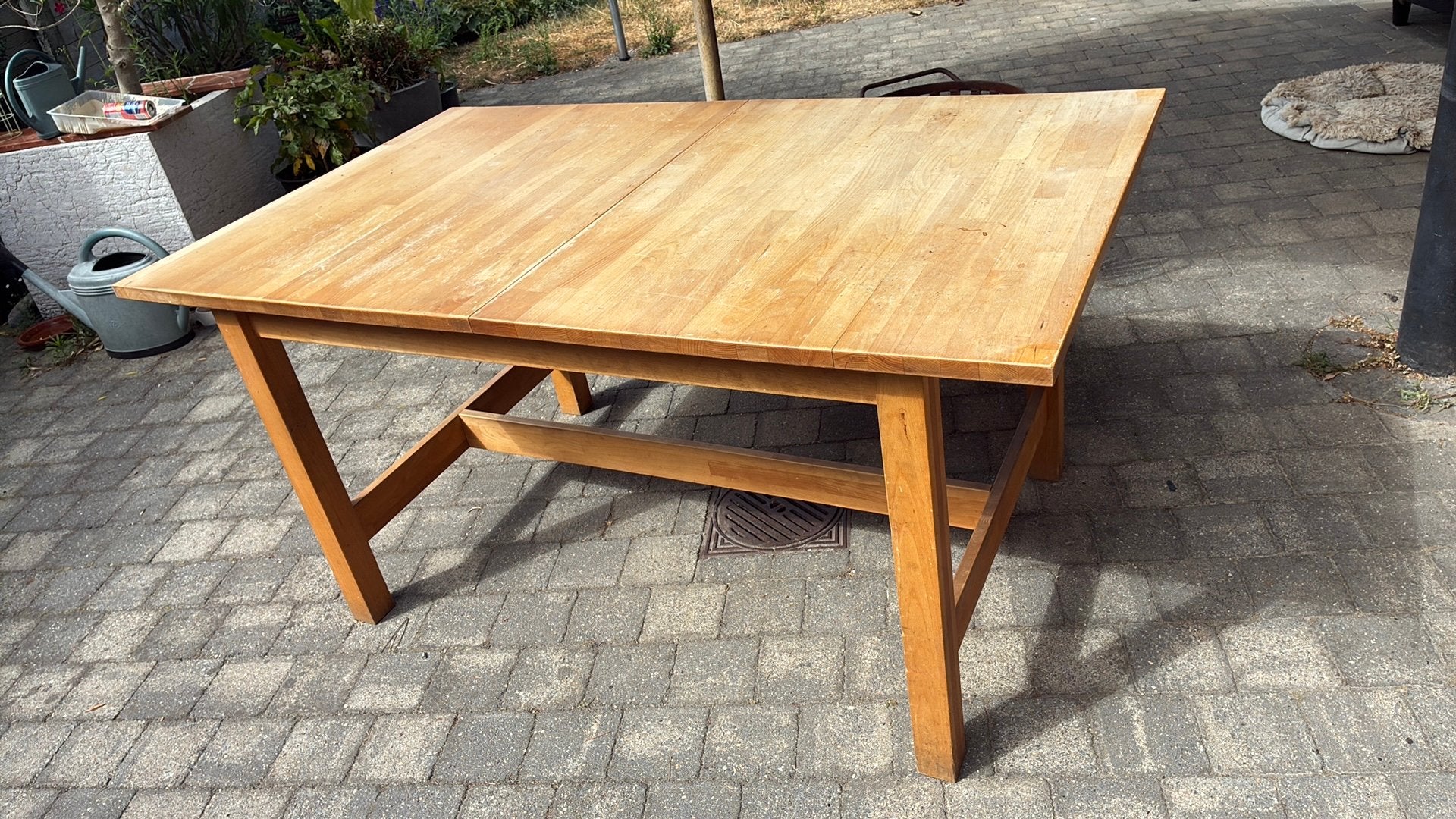 Houten tafel ikea, Enlèvement, Utilisé, 75 cm ou plus, Rectangulaire
