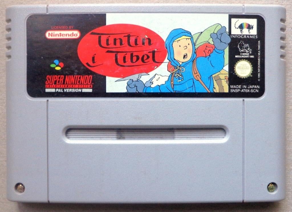 Kuifje in Tibet voor de Europese Super Nintendo, Ophalen of Verzenden, Gebruikt