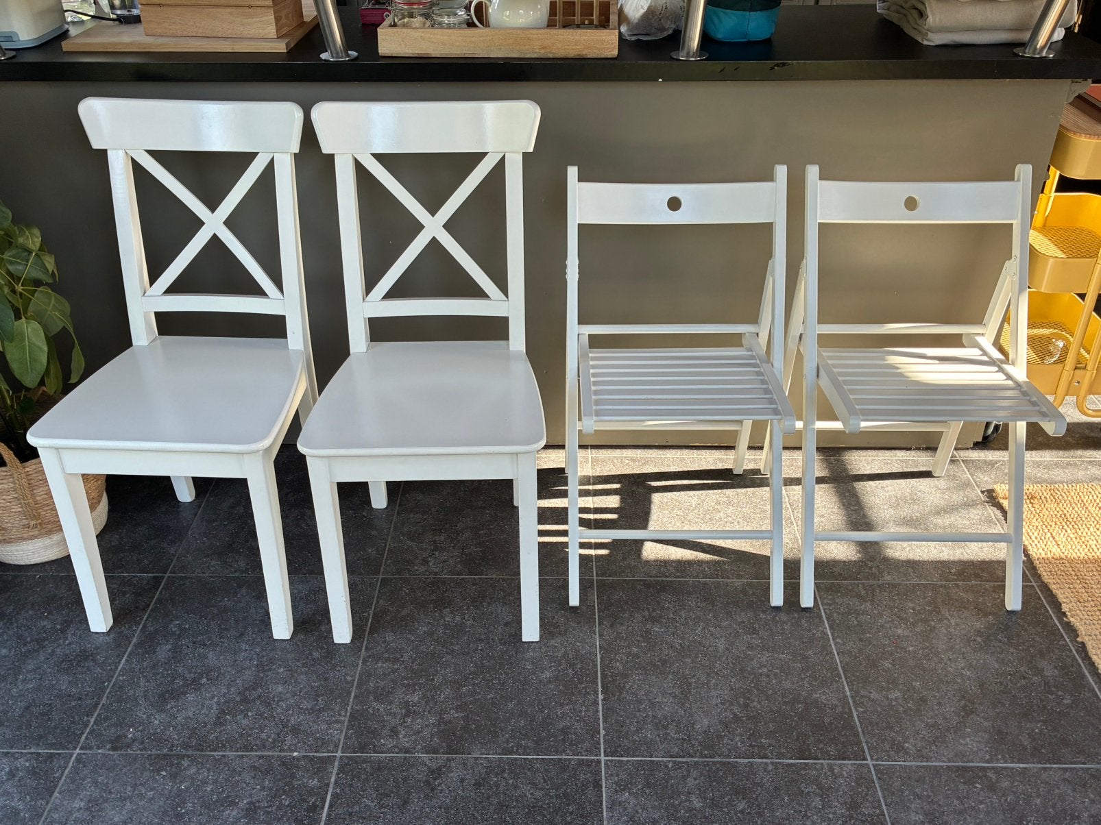 Stoelen Ikea, Huis en Inrichting, Ophalen, Zo goed als nieuw, Wit, Hout