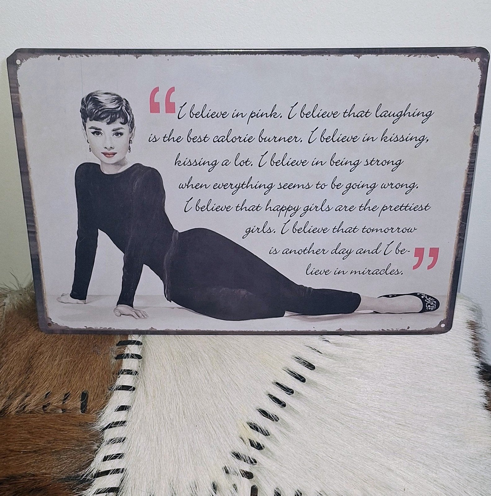 wandbord Audrey Hepburn, Antiek en Kunst, Ophalen of Verzenden