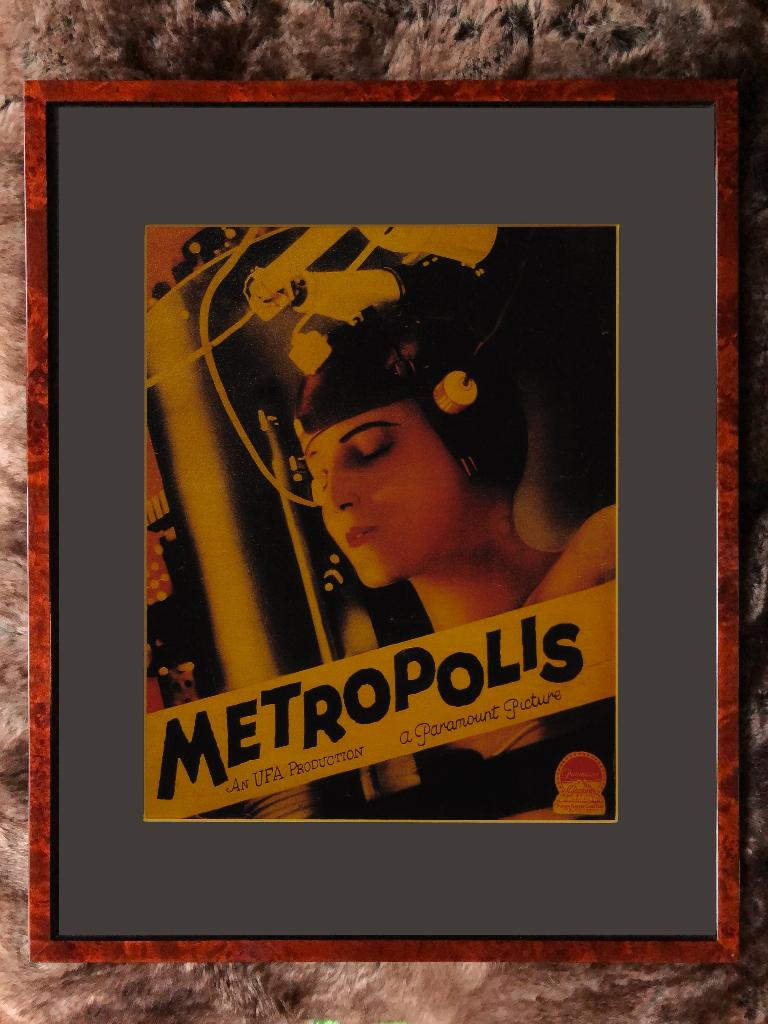 Ingelijste filmaffiche Fritz Lang Metropolis 1927, Rechthoekig Staand, Met lijst, A4 of kleiner, Ophalen of Verzenden