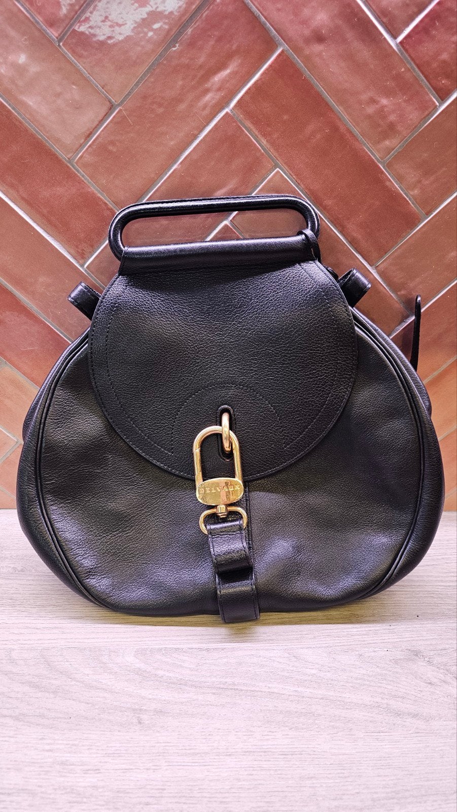 Delvaux Cerceau, Handtassen en Accessoires, Ophalen of Verzenden, Gebruikt, Zwart, Handtas