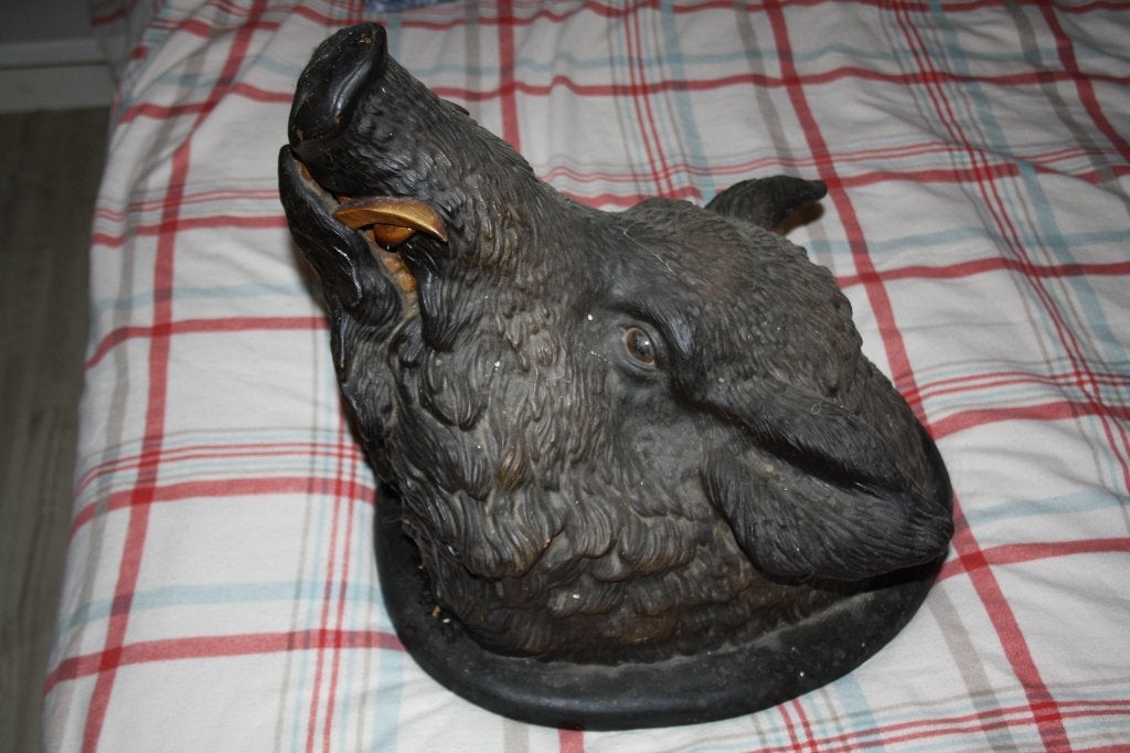 tete de sanglier en terre cuite taille reelle, Enlèvement