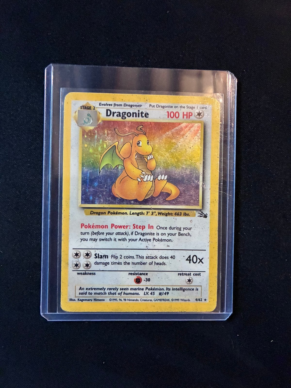 Dragonite 4/62 Jungle (holo), Ophalen of Verzenden, Gebruikt, Losse kaart, Foil
