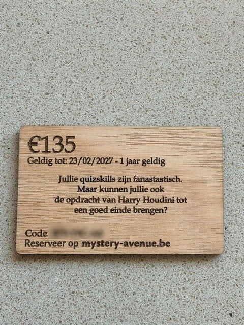 waardebon escape room, Diversen, Ophalen, Nieuw