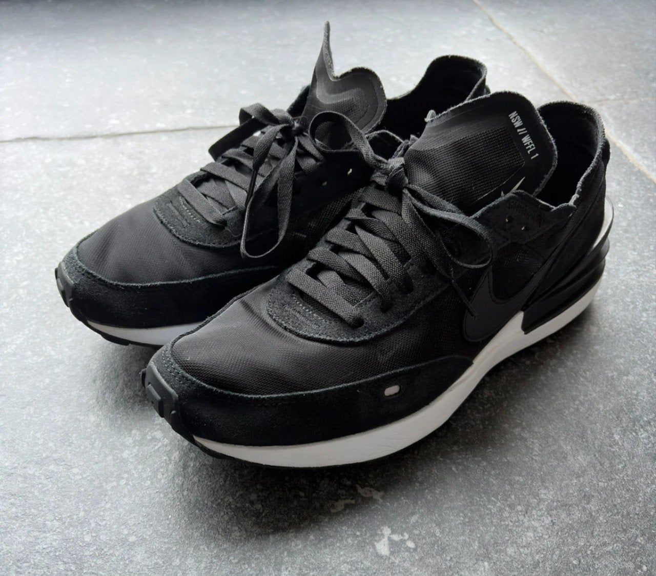 Nike Air Waffle One „Black Soul” - maat 45, Zwart, Nike, Ophalen of Verzenden, Zo goed als nieuw